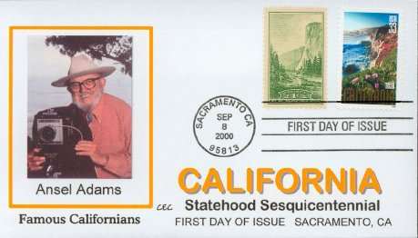 Ansel Adams 150th Anniversary California Statehood 
First Day Cover by  Cuv Evanson