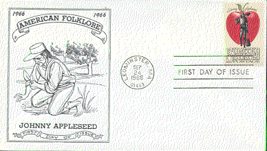 Johnny Appleseed Unknown First Day Cover (postmarked leominster)